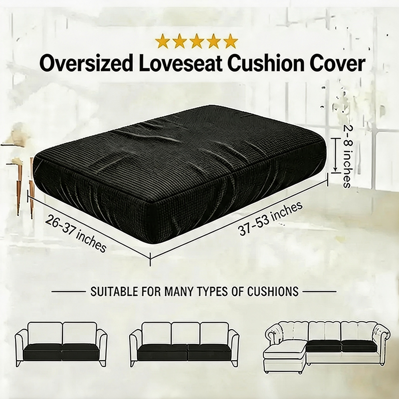 Black Stretch Knit Cushion Cover