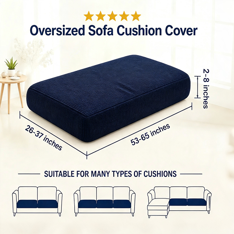 Navy Stretch Knit Cushion Cover