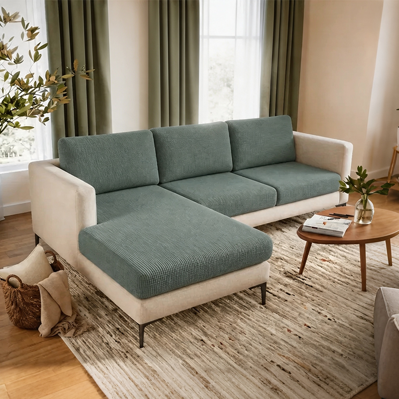 Pine Green Stretch Knit Cushion Cover