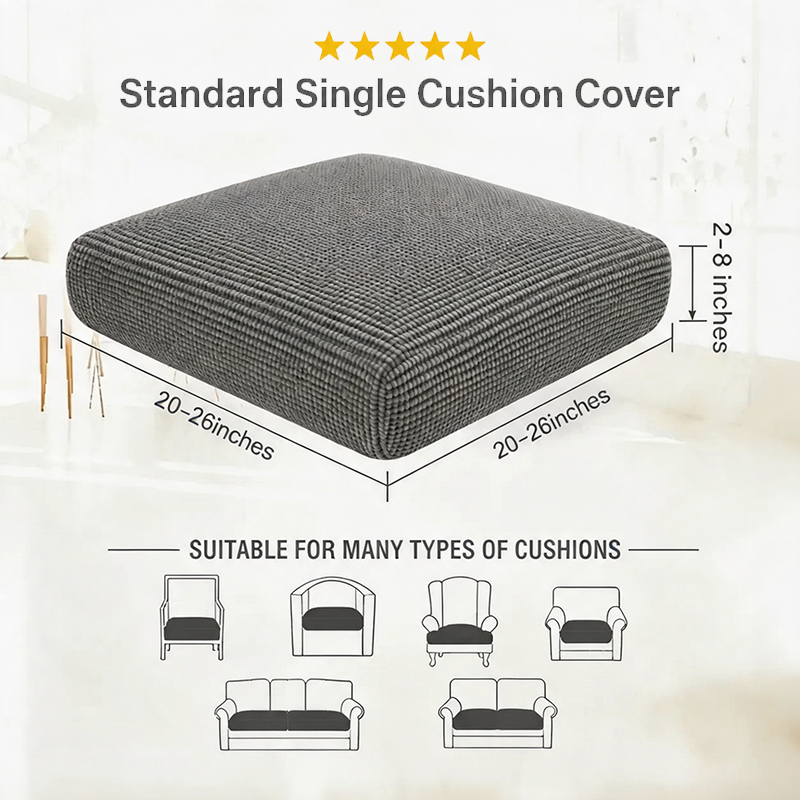 Grey Stretch Knit Cushion Cover