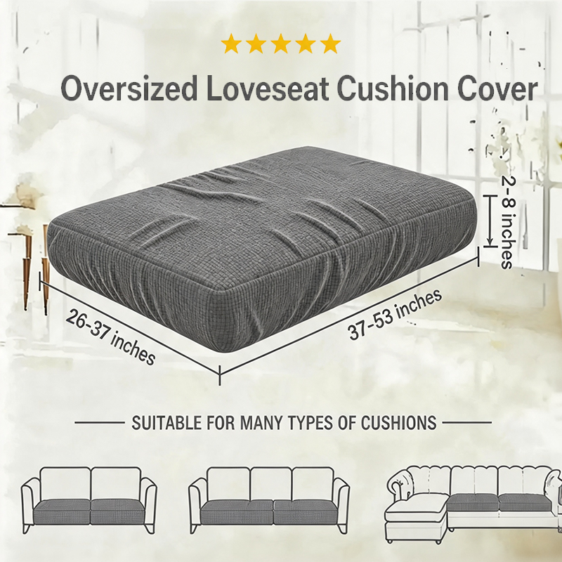 Grey Stretch Knit Cushion Cover