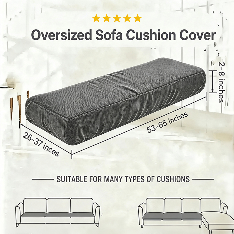 Grey Stretch Knit Cushion Cover