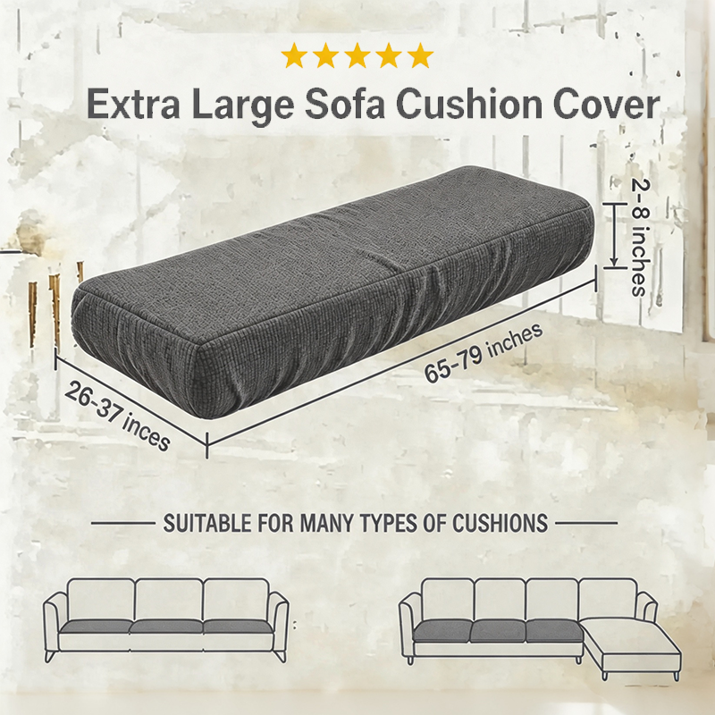 Grey Stretch Knit Cushion Cover