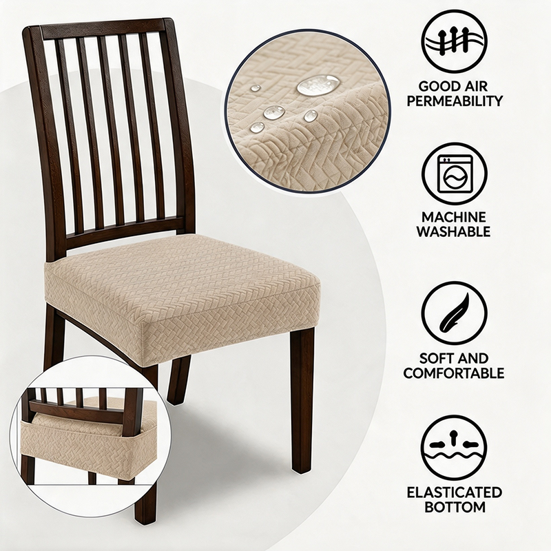 Water-Resistant Jacquard Chair Seat Cover