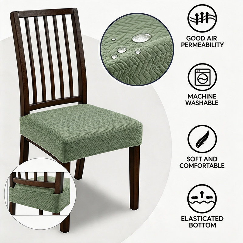 Water-Resistant Jacquard Chair Seat Cover