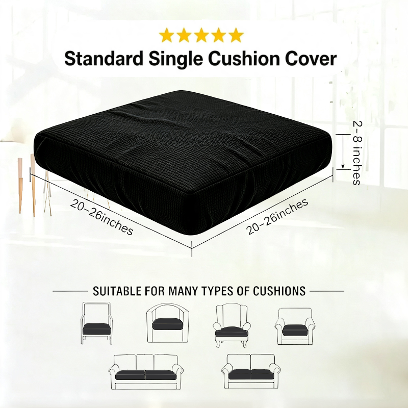 Black Stretch Knit Cushion Cover