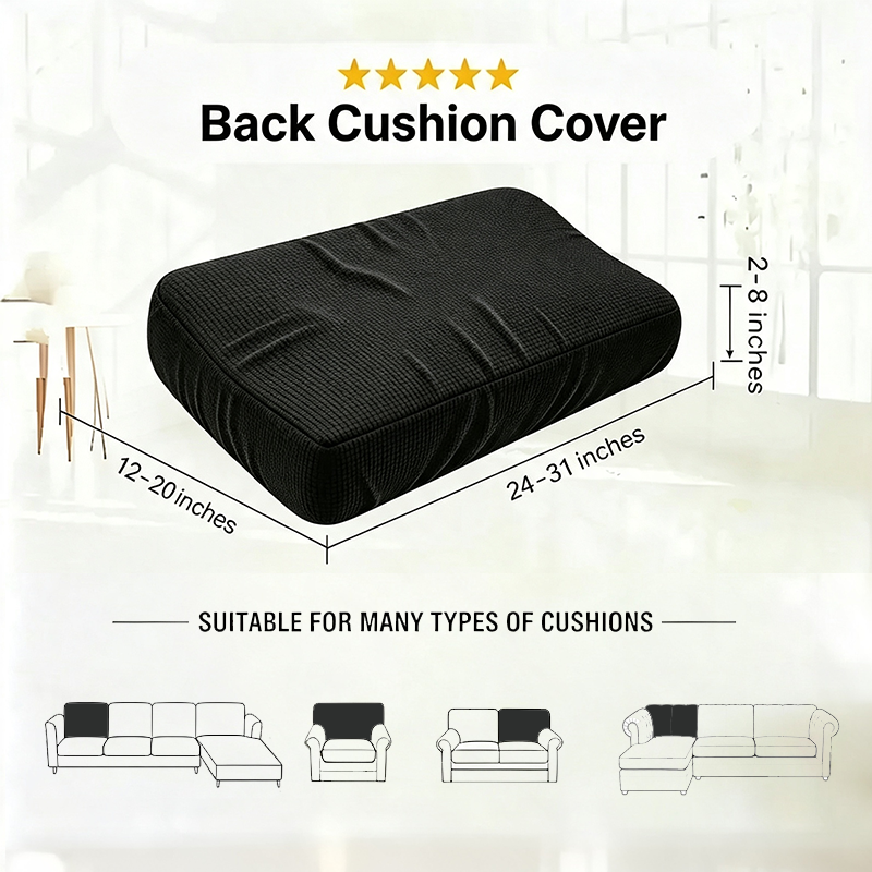 Black Stretch Knit Cushion Cover