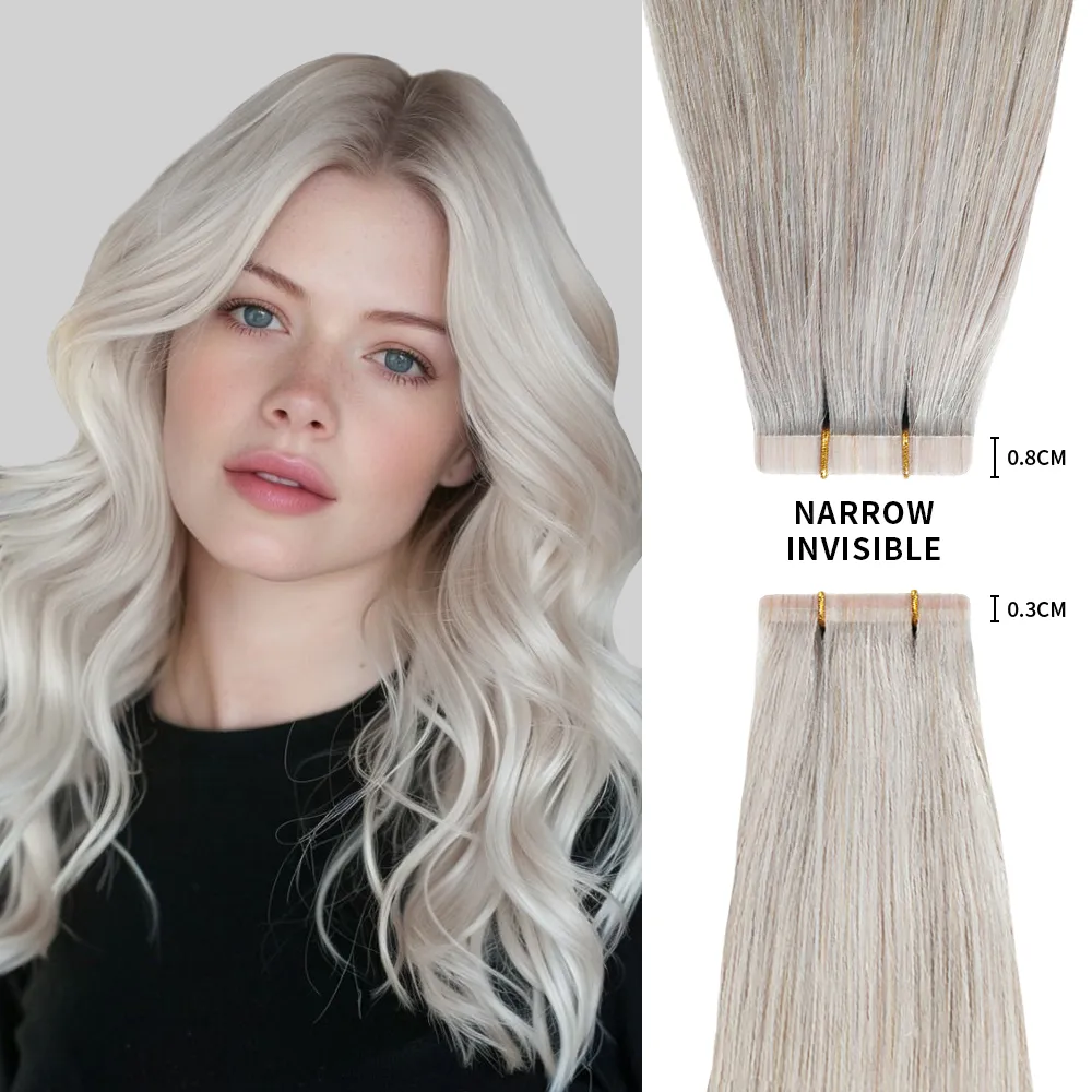 Seamless Injected Hand-Tied Invisible Tape In Hair Extension -- 100% VIRGIN HUMAN HAIR / 10 PIECES