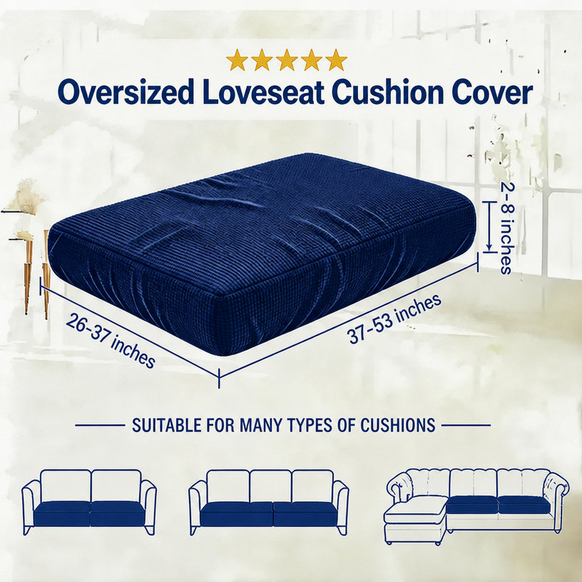 Navy Stretch Knit Cushion Cover