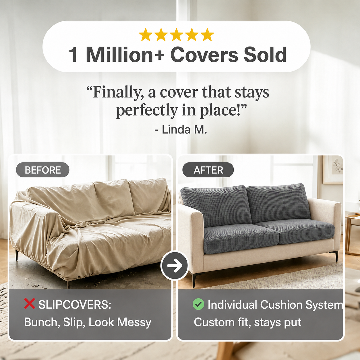 Grey Stretch Knit Cushion Cover