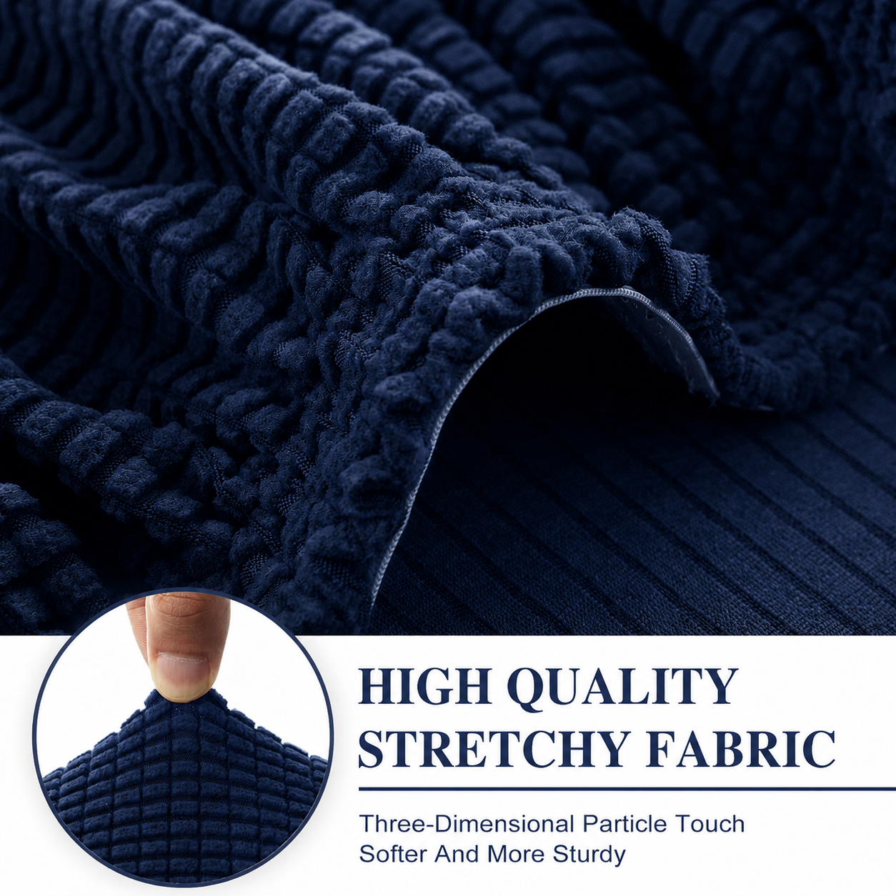 Navy Stretch Knit Cushion Cover