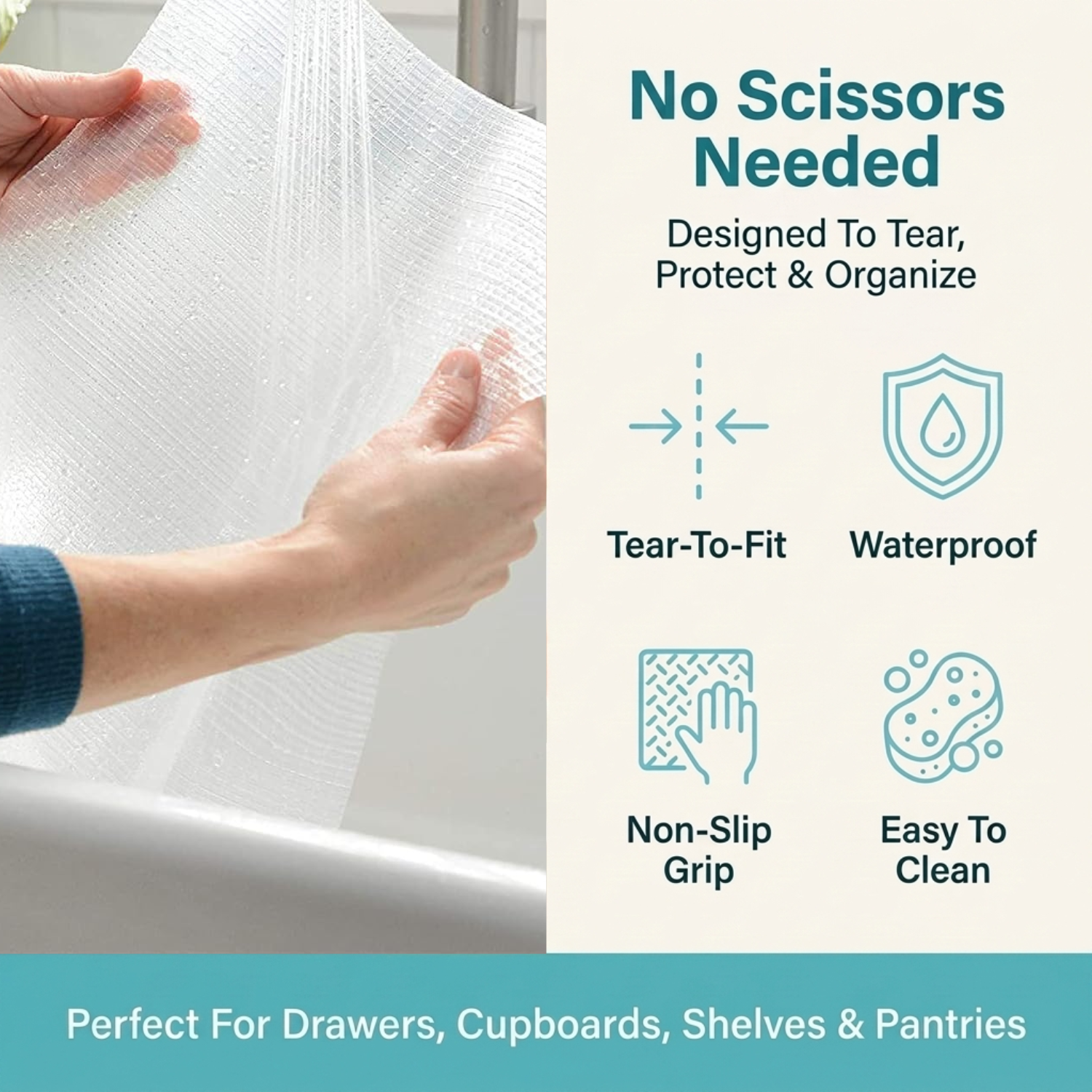 Easy-Tear Non-Slip Shelf Liner
