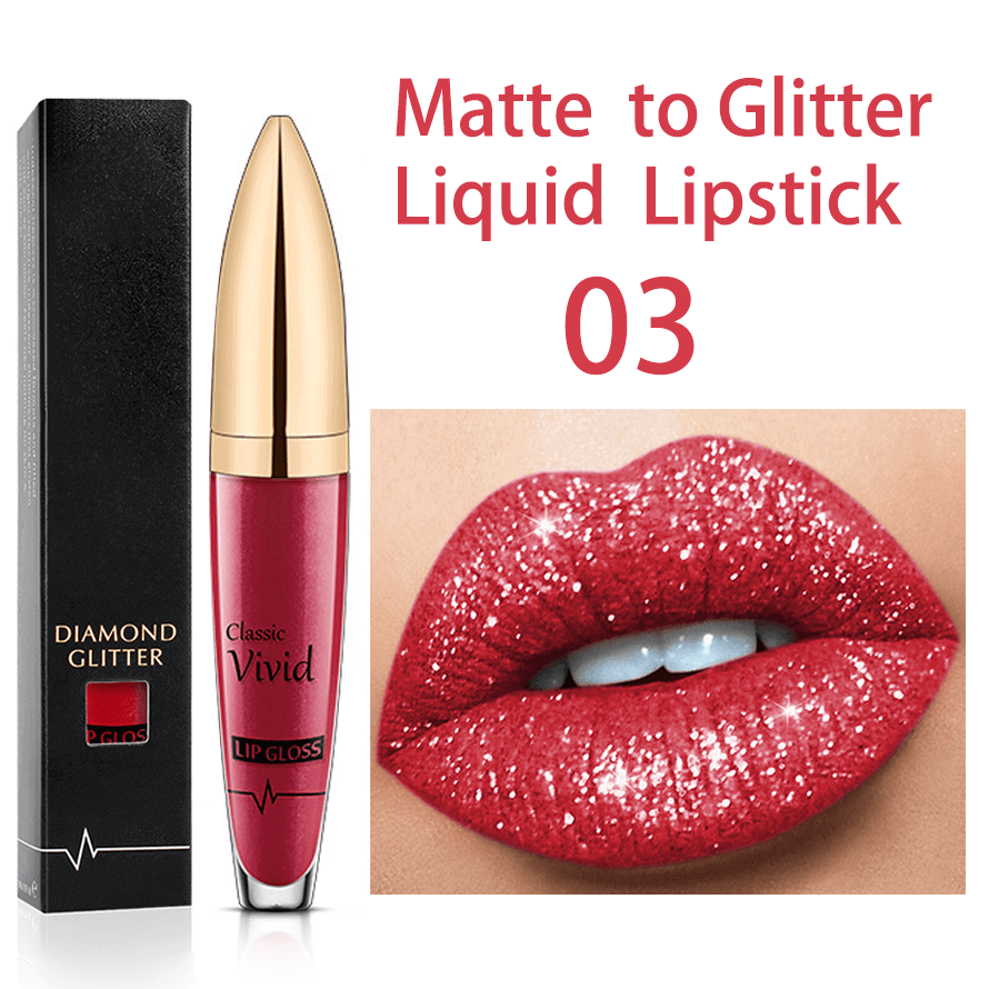 Diamond Lip Gloss Matte To Glitter Liquid Lipstick Waterproof