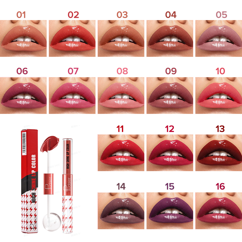 🔥16 Color Double Ended High Shine Long Lasting Lip Gloss - Rich Color, Double Care👄