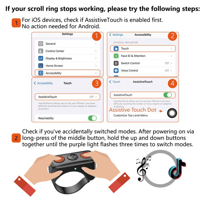 Xring Scrolling Ring Bluetooth Remote Control with Phone Stand,Remote for Selfie,Video Record,Music Control,ebook for iPhone,iPad,Android,Smartphone