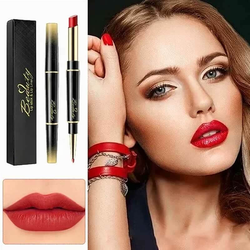 🔥Last Day 49% OFF-Double-ended Lipstick Automatic Lip Liner Matte Waterproof Non-fading Non-stick Lipstick