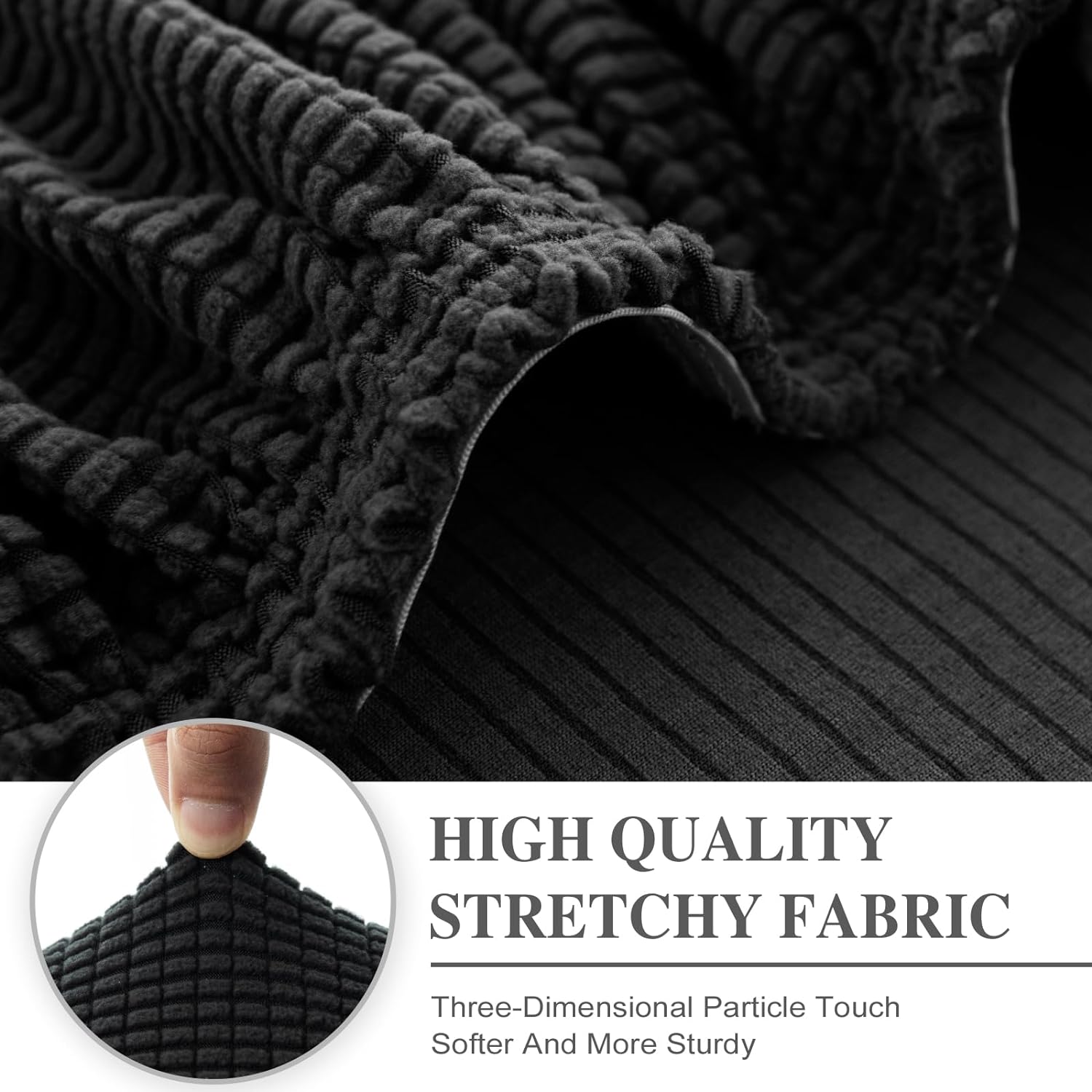 Black Stretch Knit Cushion Cover