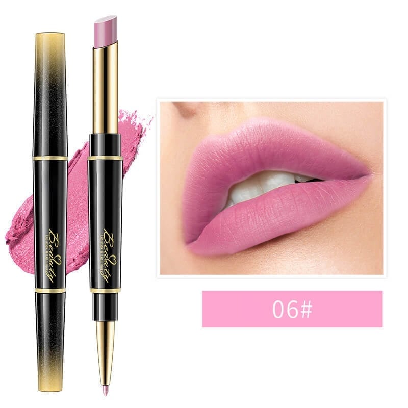 🔥Last Day 49% OFF-Double-ended Lipstick Automatic Lip Liner Matte Waterproof Non-fading Non-stick Lipstick