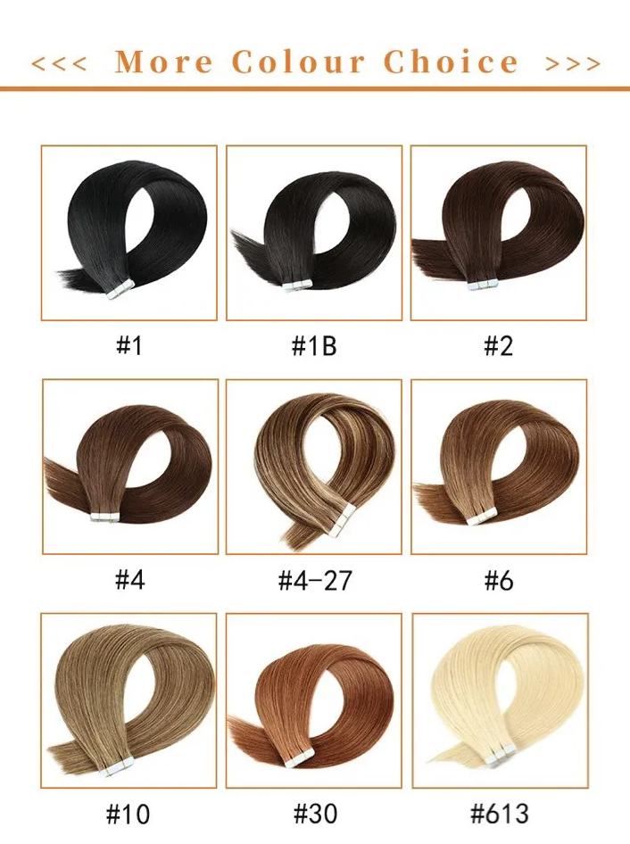 Seamless Injected Hand-Tied Invisible Tape In Hair Extension -- 100% VIRGIN HUMAN HAIR / 10 PIECES