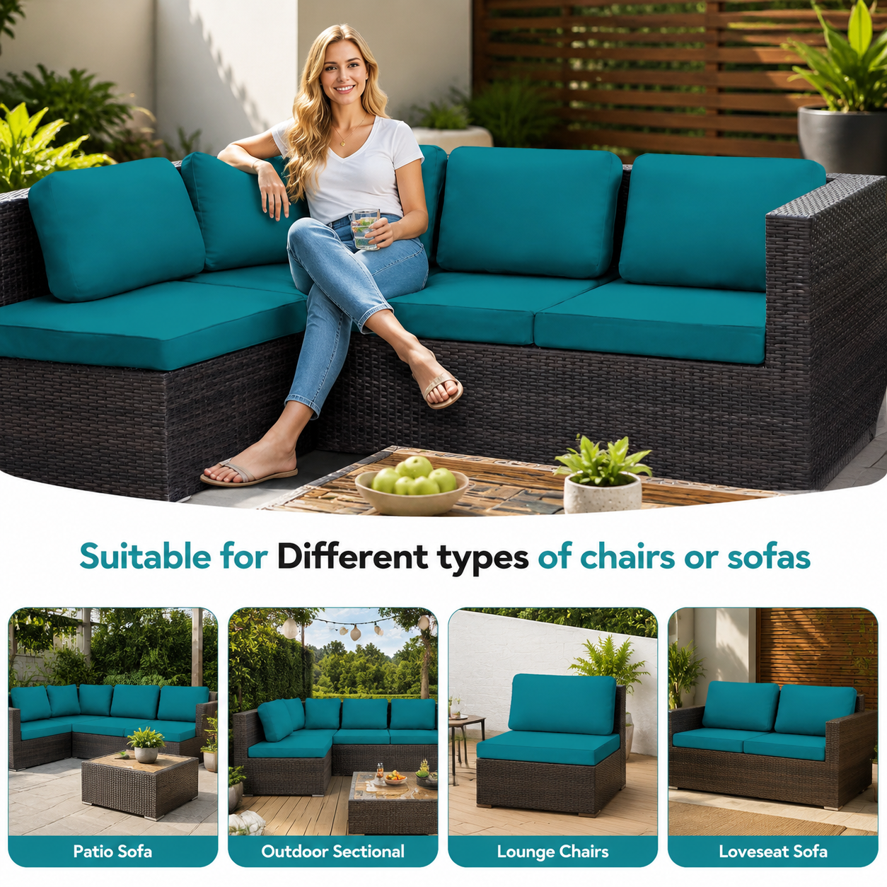 🛋️ Outdoor Patio Sofa Cushion Covers 🔥