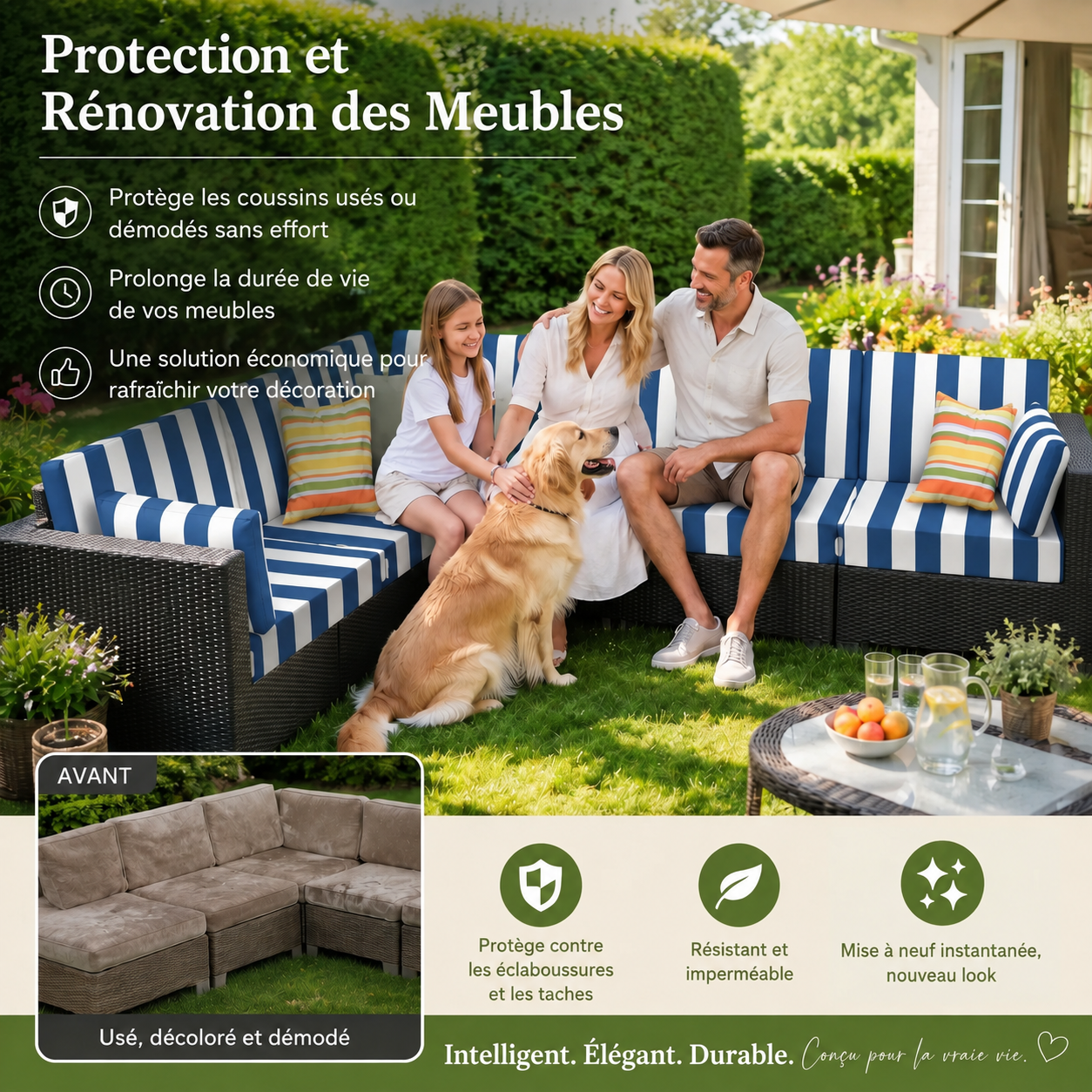 🛋️ Housses de coussin pour canap&eacute; de terrasse ext&eacute;rieur 🔥 LIVRAISON GRATUITE