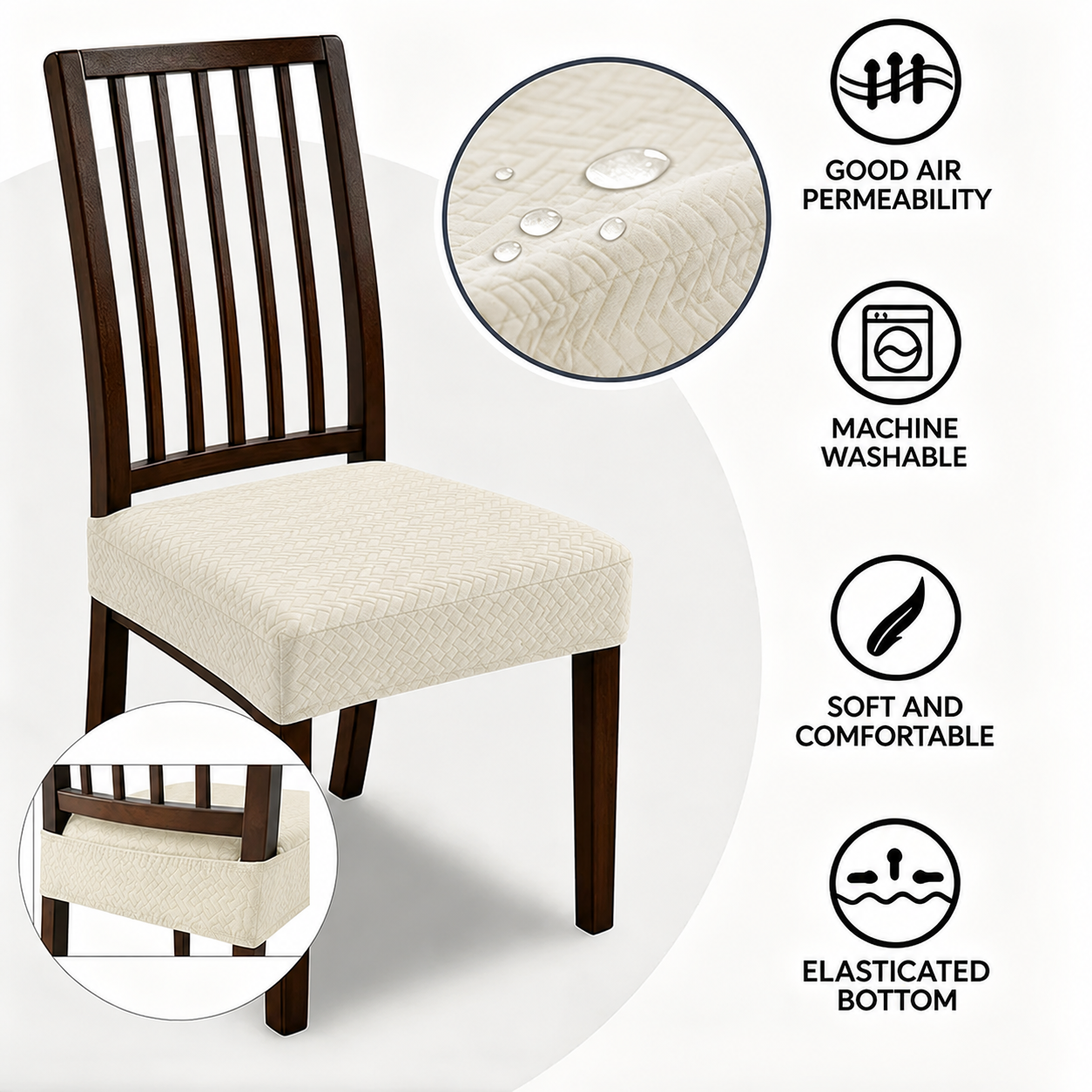 Water-Resistant Jacquard Chair Seat Cover