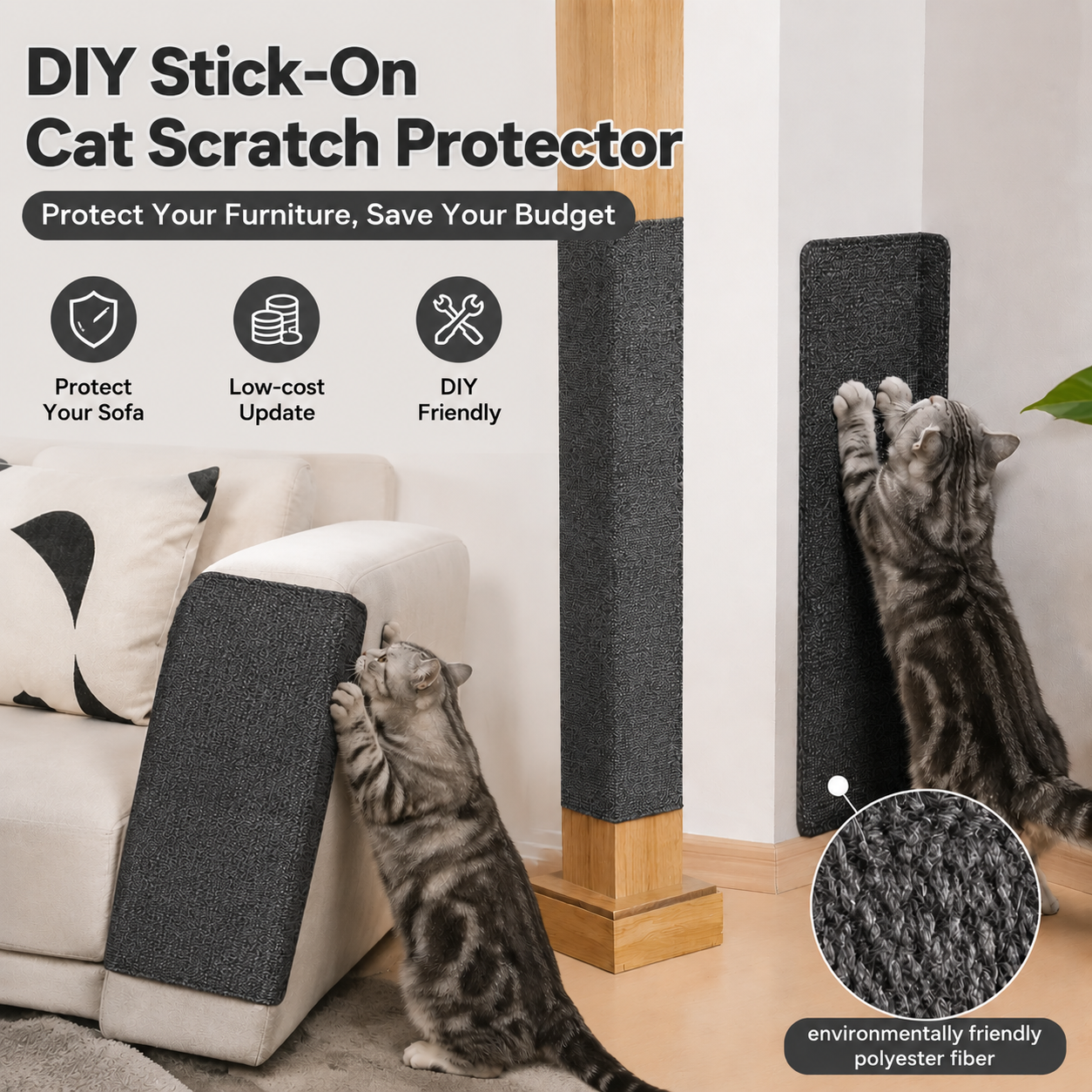 DIY Stick-On Cat Scratch Protector