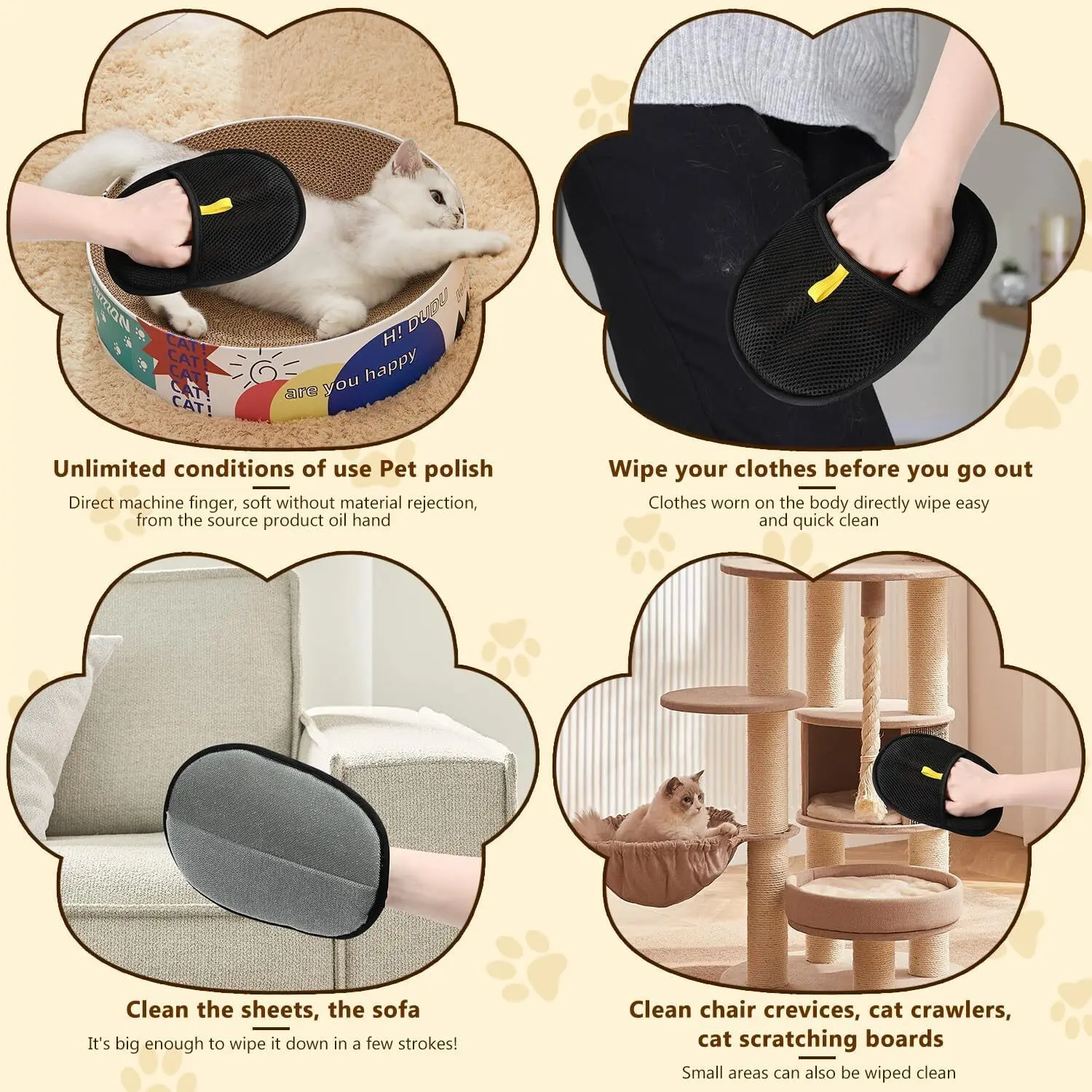 CleaningGloves 1+2 FREE: Electrostatic Pet Hair Remover Gloves
