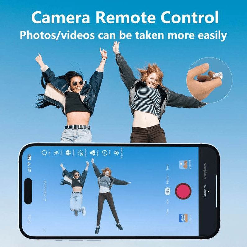 Xring Scrolling Ring Bluetooth Remote Control with Phone Stand,Remote for Selfie,Video Record,Music Control,ebook for iPhone,iPad,Android,Smartphone