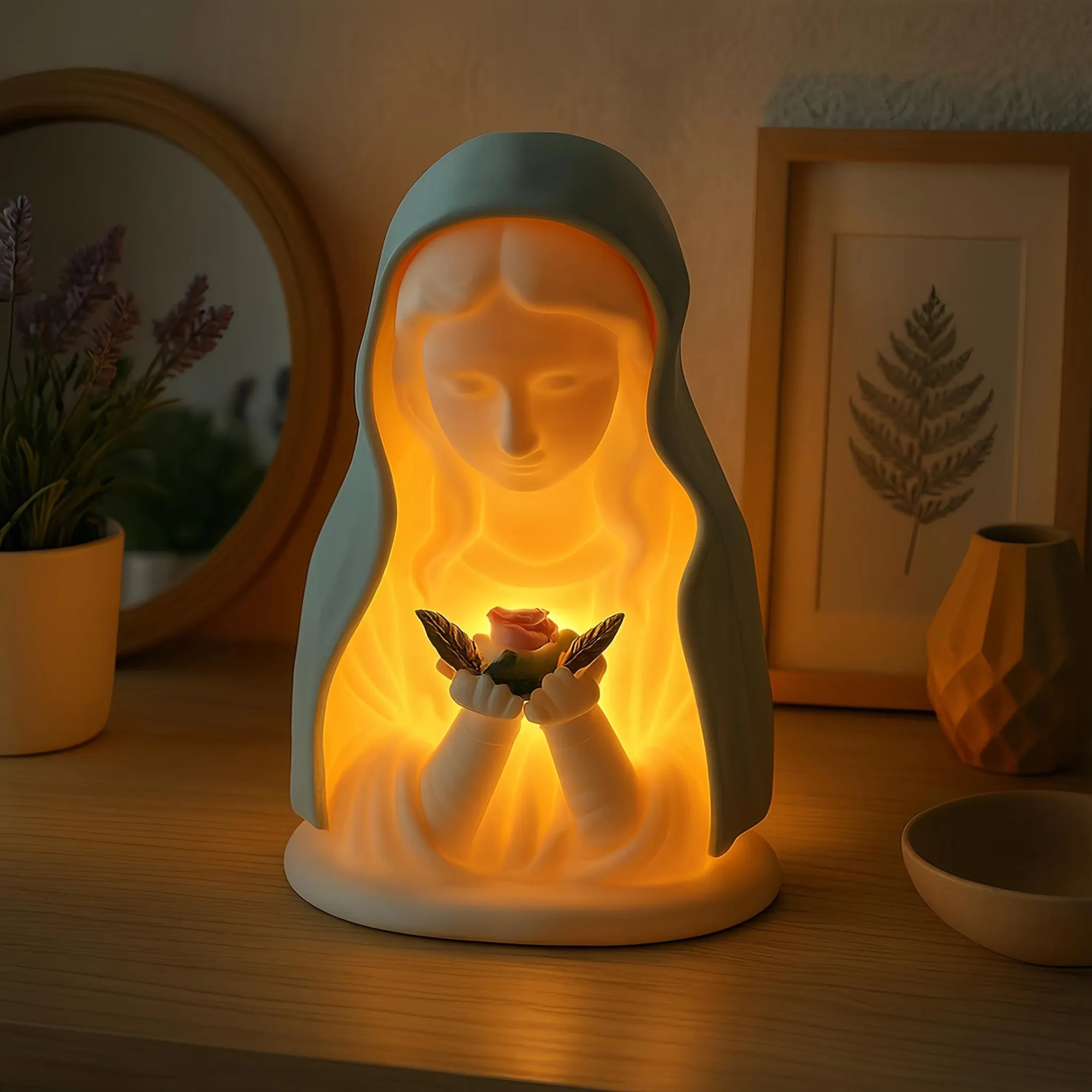 🏆Limited Time Sale 49% OFF ✝️ Handmade Resin Virgin Mary Night Light 