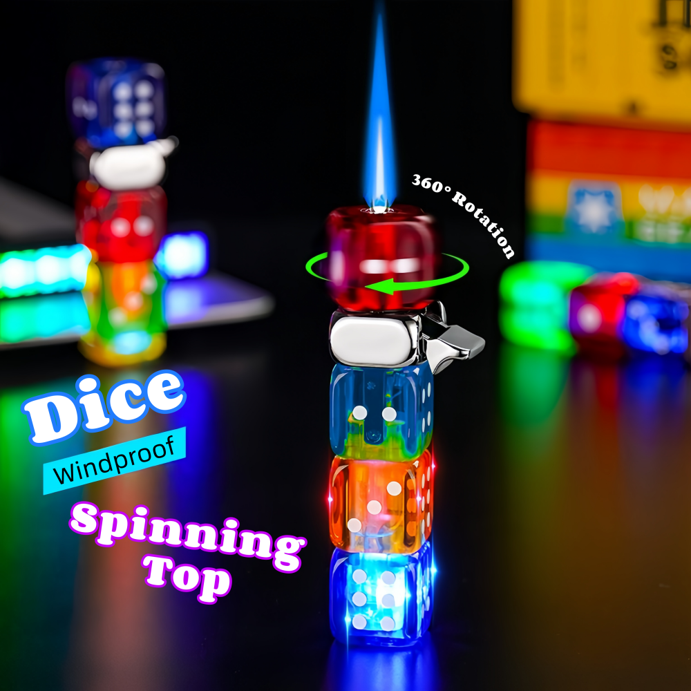 2025 Luxury Glowing Spinning Dice Lighter