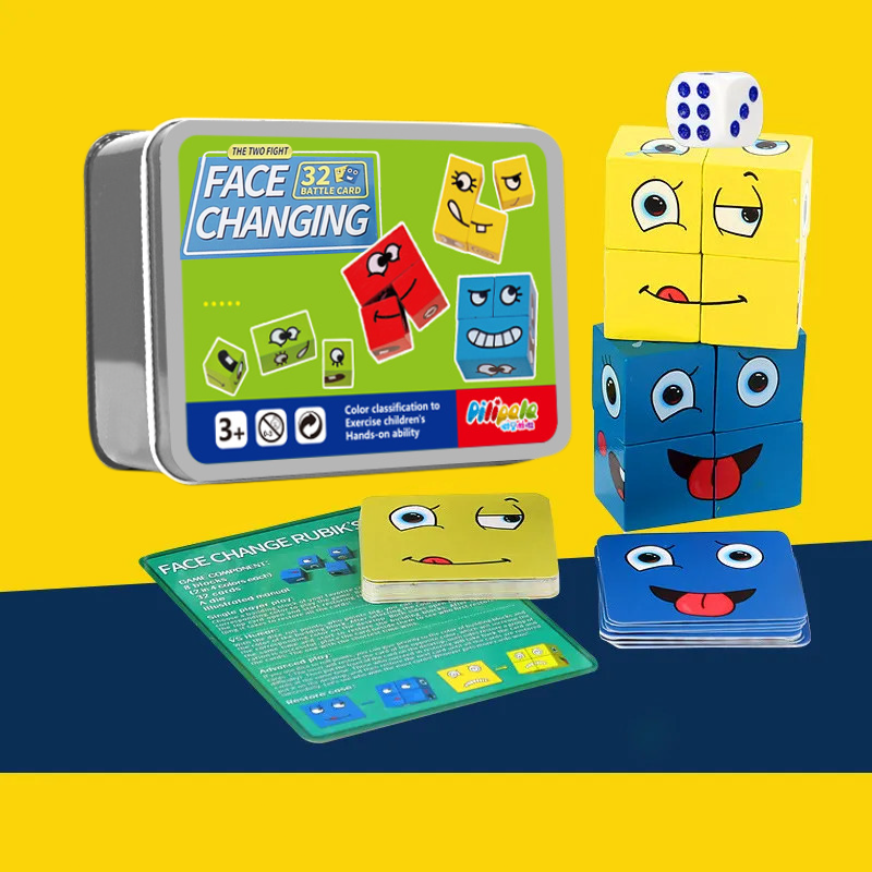 Wooden Expression Matching Puzzle Block Game-Thinking Training Children🔥🔥BUY 2 GET 1 FREE (3 Sets)