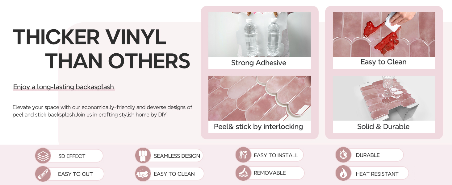 pink peel and stick backsplash