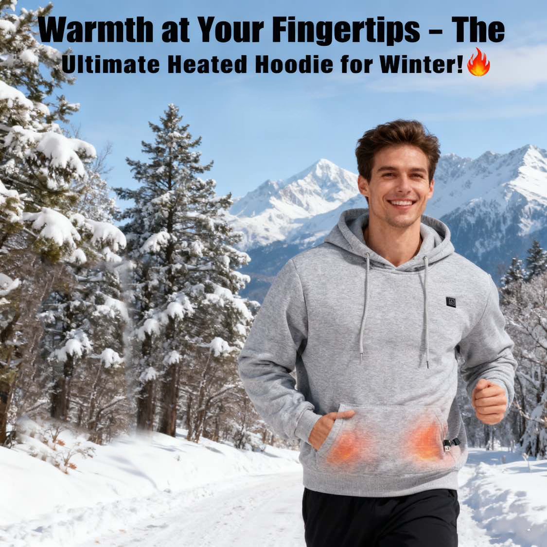 🔥 Unisex Heated Hoodie - Rechargeable Heated Jacket with USB Interface