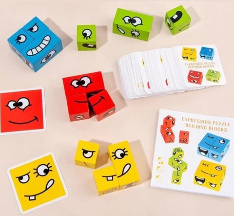 Face-Changing Magic Cube Building Blocks