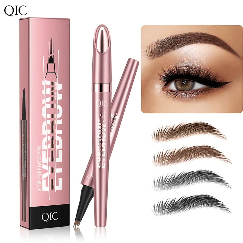Waterproof Micro-Fork Eyebrow Pencil, Long-Lasting Brow Pen for Natural Hair-Like Strokes, Smudge-Proof Makeup Tool for Daily Use & Soft Glam