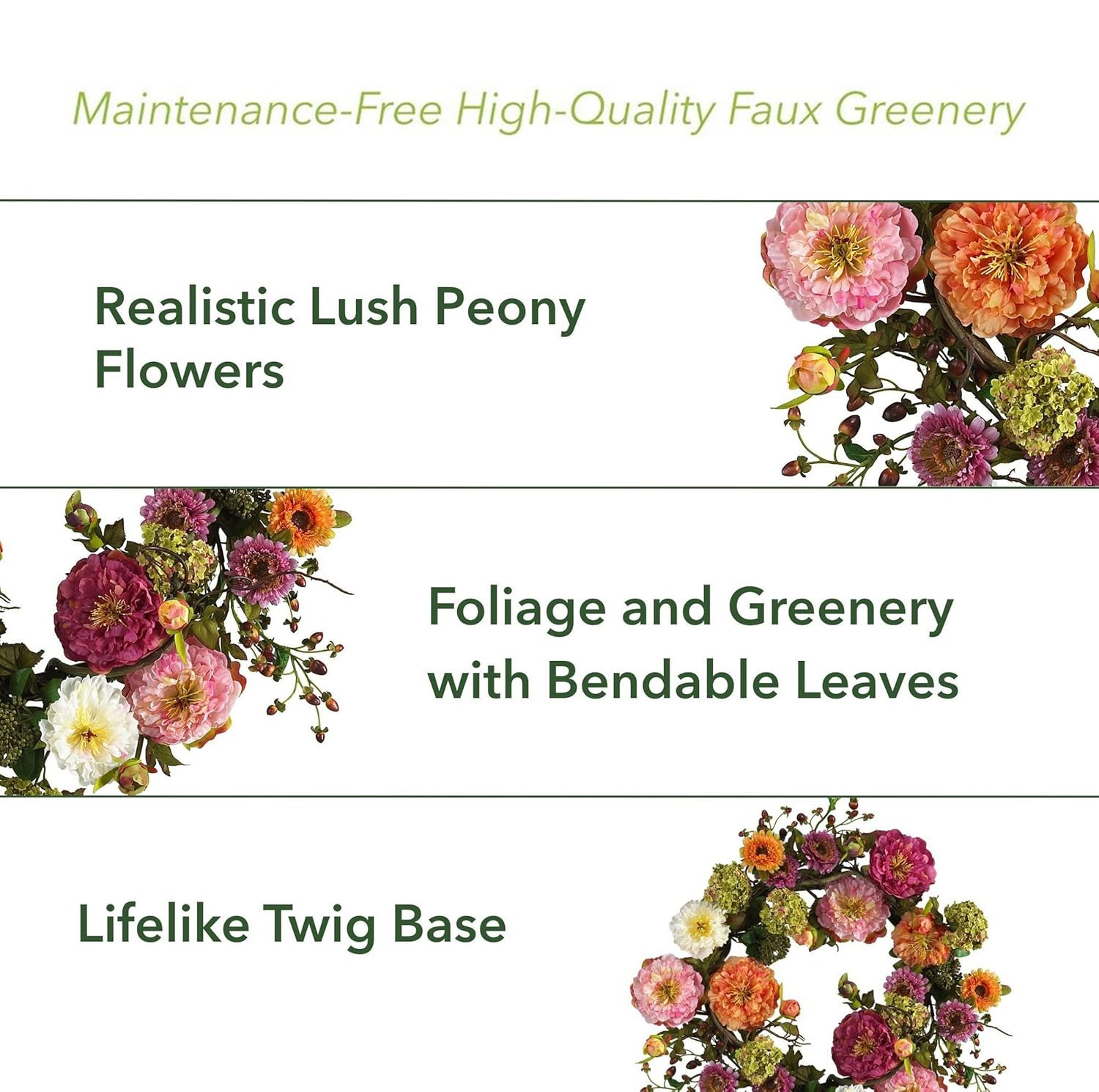 🔥Mother's Day Sale: 50% OFF💐Mixed Peony Floral Wreath🎁