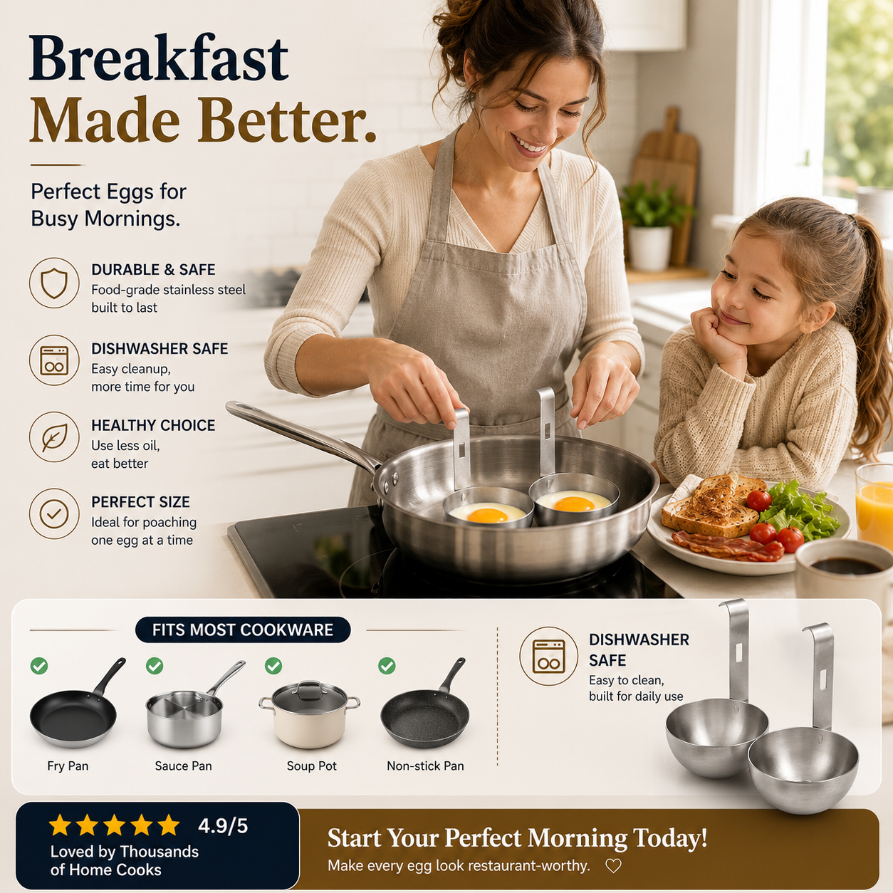 Egg poacher dimensions