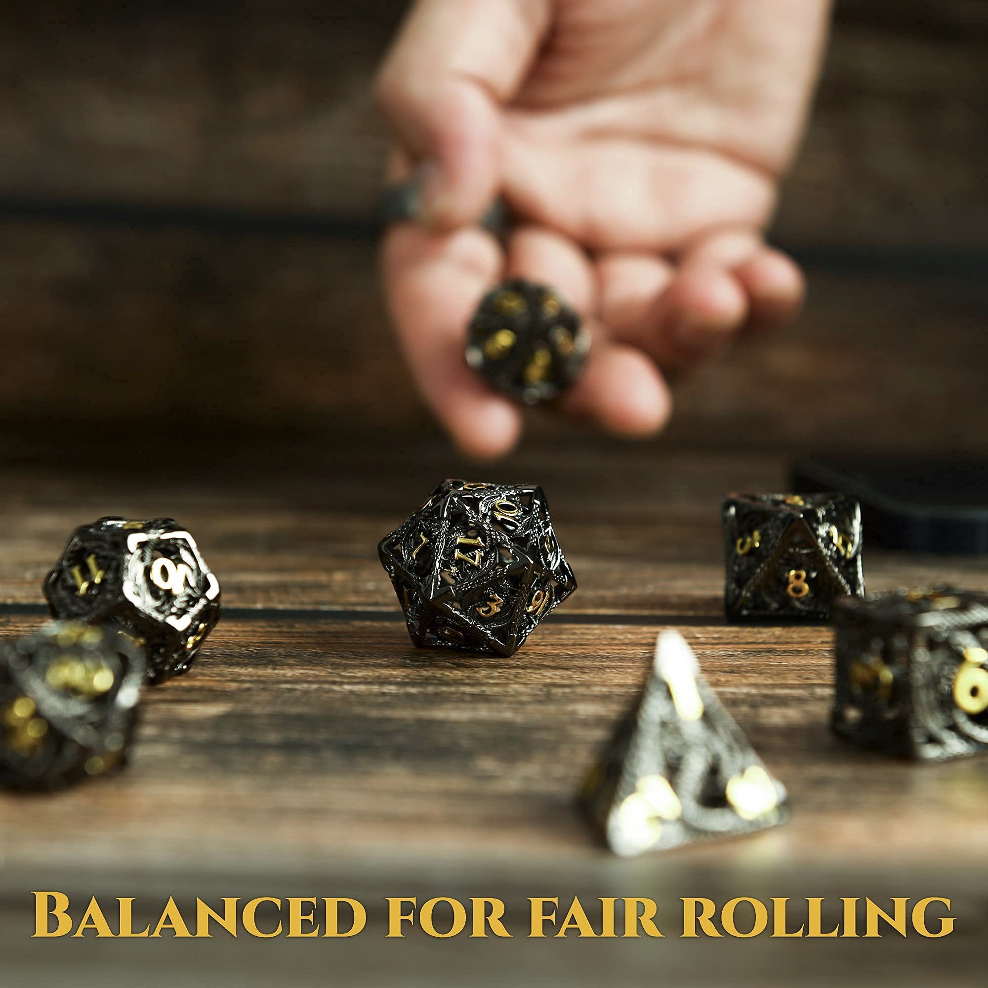 Hollow Metal Dragon Shaped Carving Dice Set