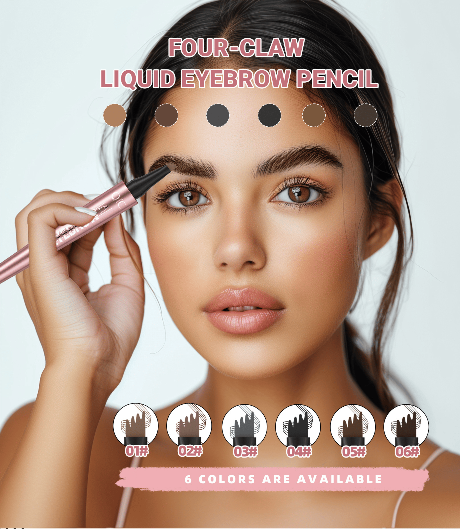 Waterproof Micro-Fork Eyebrow Pencil, Long-Lasting Brow Pen for Natural Hair-Like Strokes, Smudge-Proof Makeup Tool for Daily Use & Soft Glam