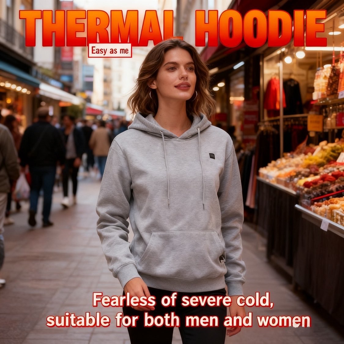 🔥 Unisex Heated Hoodie - Rechargeable Heated Jacket with USB Interface