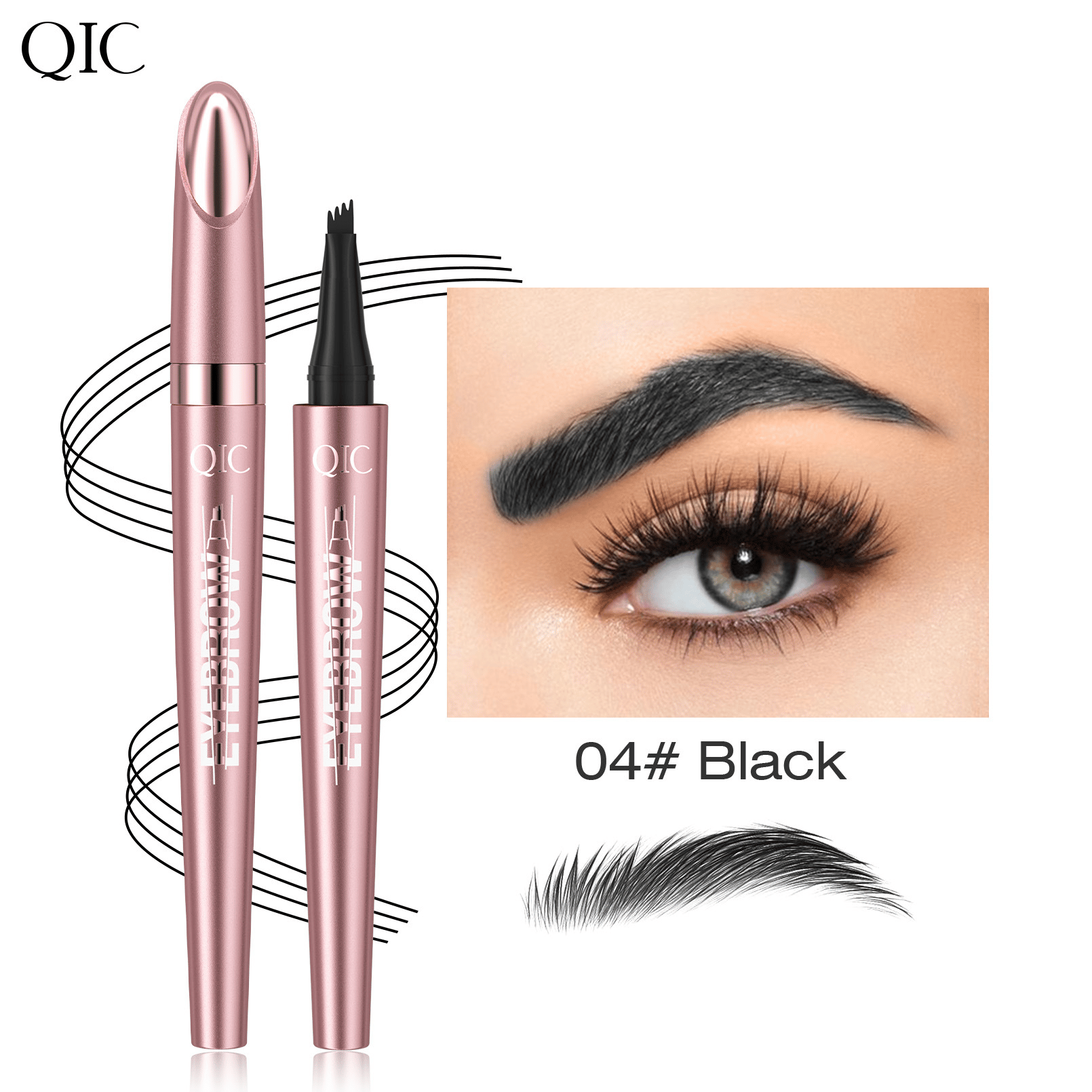 Waterproof Micro-Fork Eyebrow Pencil, Long-Lasting Brow Pen for Natural Hair-Like Strokes, Smudge-Proof Makeup Tool for Daily Use & Soft Glam
