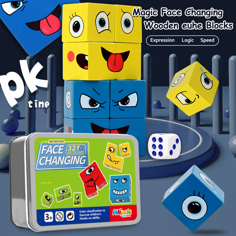 Wooden Expression Matching Puzzle Block Game-Thinking Training Children🔥🔥BUY 2 GET 1 FREE (3 Sets)