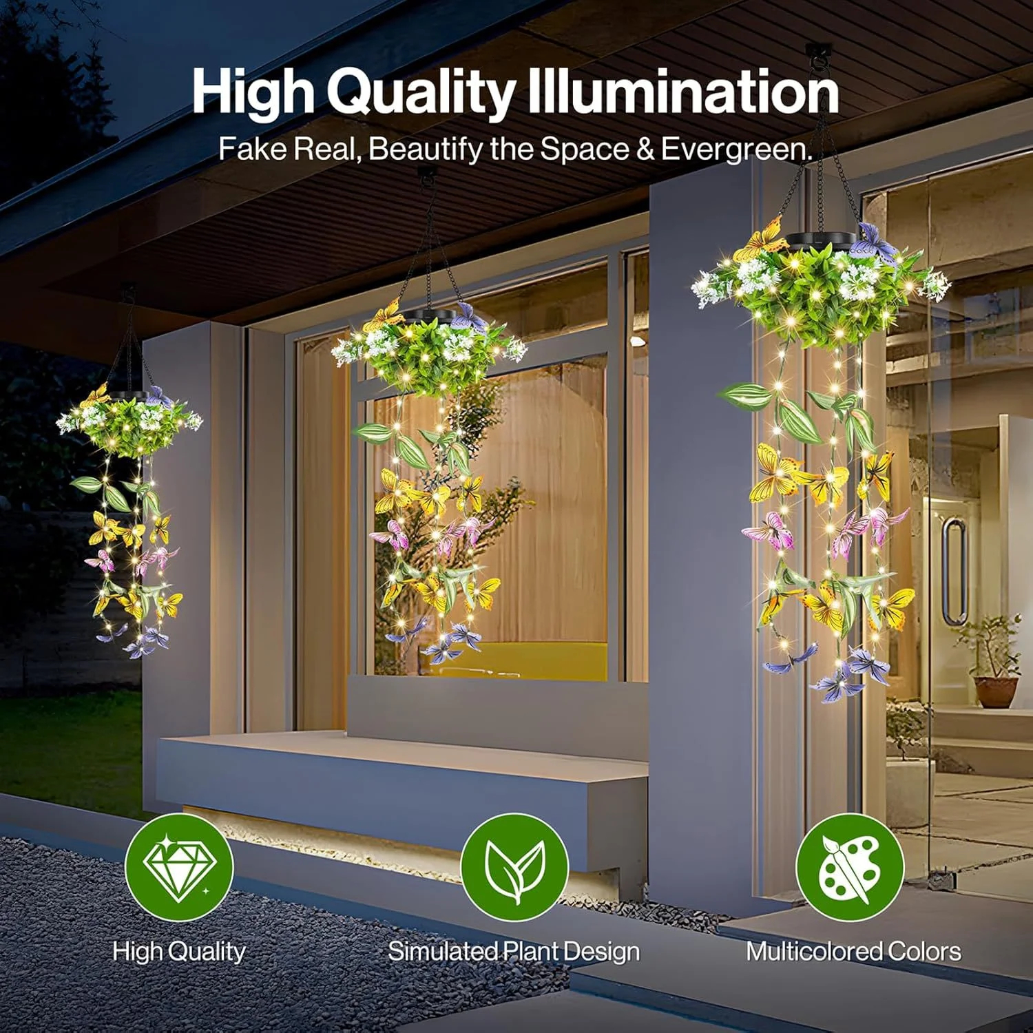 Solar LED Hanging Vines with Butterflies