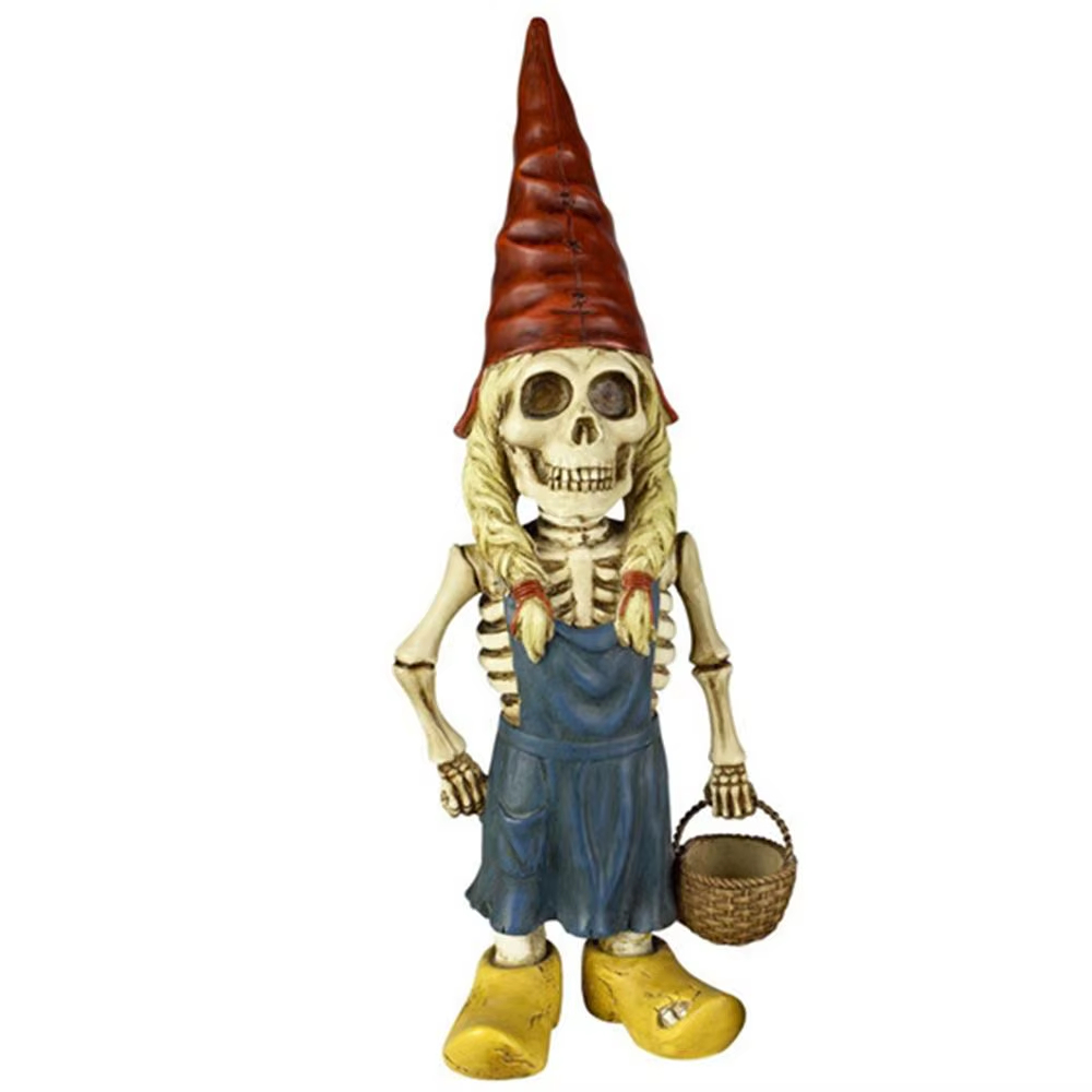 Halloween Skeleton Gnome Couple Garden Statue
