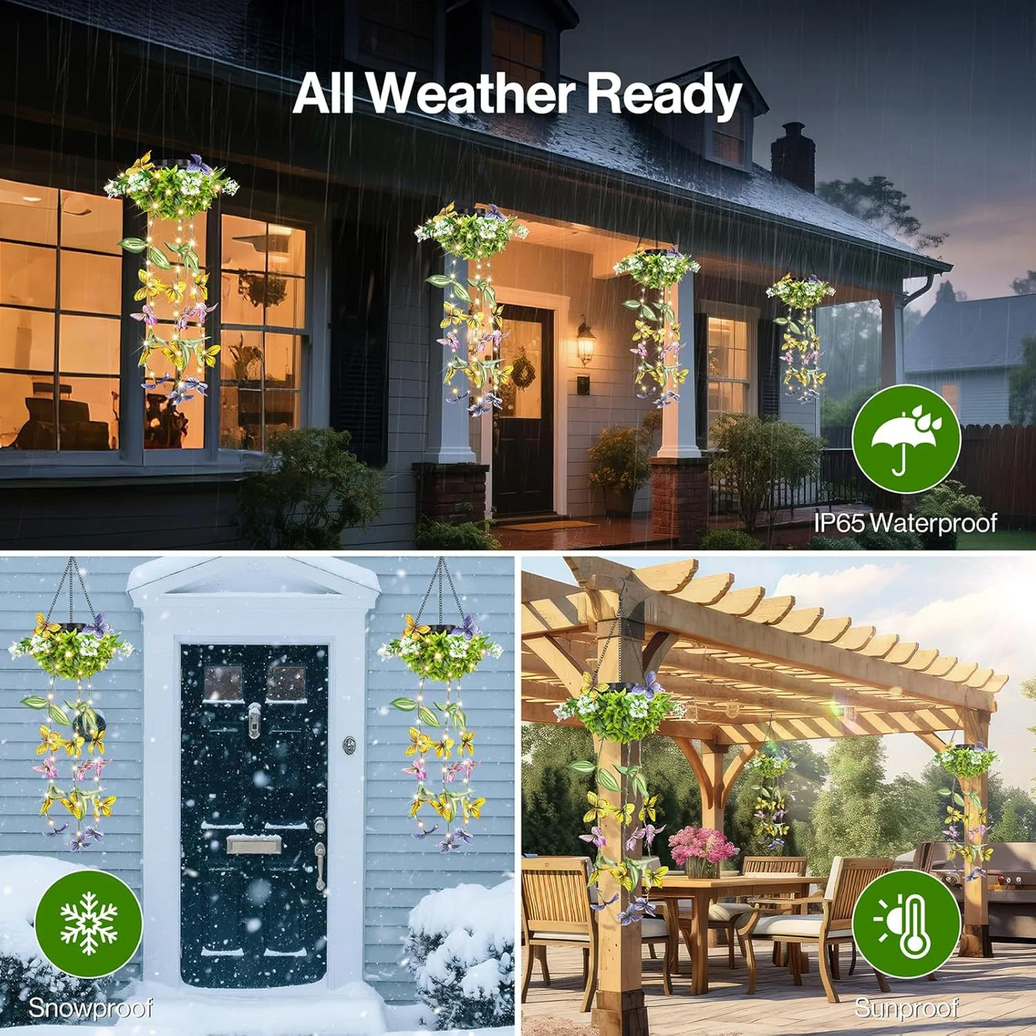 Solar LED Hanging Vines with Butterflies