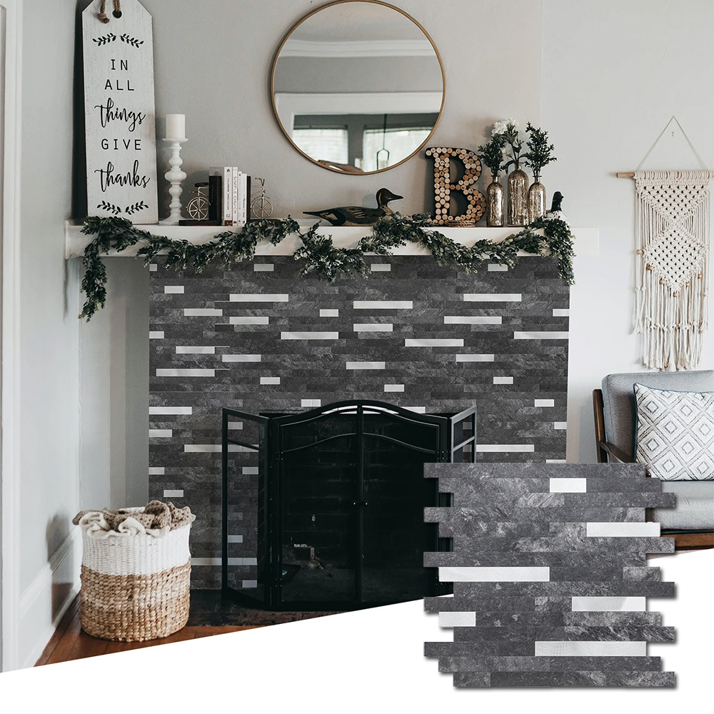 Peel & Stick Backsplash Linear Blend Tile