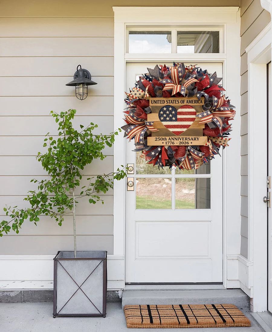 Handmade USA 250th Anniversary Patriotic Wreath