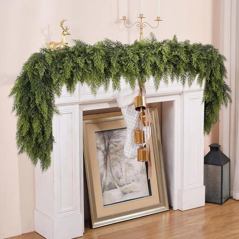 🏆2025 Super Value Set💥6 FT Artificial Cedar Garlands –Realistic Touch Winter Greenery