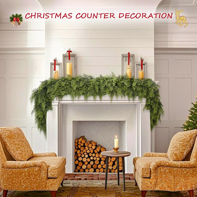 🏆2025 Super Value Set💥6 FT Artificial Cedar Garlands –Realistic Touch Winter Greenery